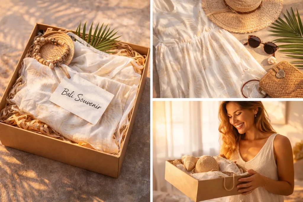 Koleksi Oleh-oleh Bali unik berupa baju pantai dari Bali Ganic Souvenir